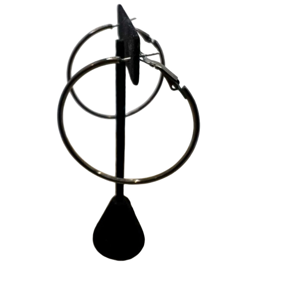 🍭6/$30 Gunmetal hoop earrings